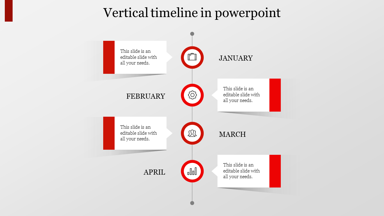 vertical timeline in powerpoint-Red